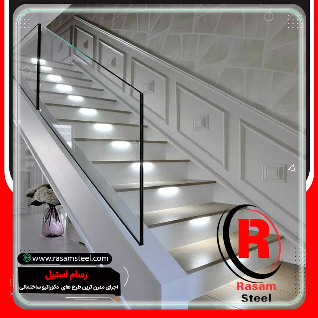 اجرای شیک ترین راه پله دوبلکس نرده شیشه ای