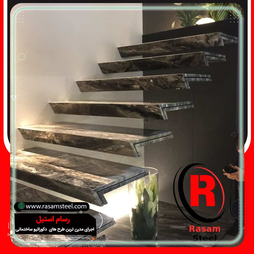 راه پله مدرن معلق سنگی