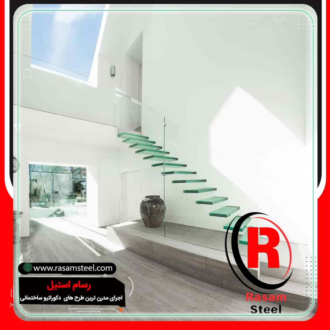 شیک ترین راه پله شیشه ای معلق