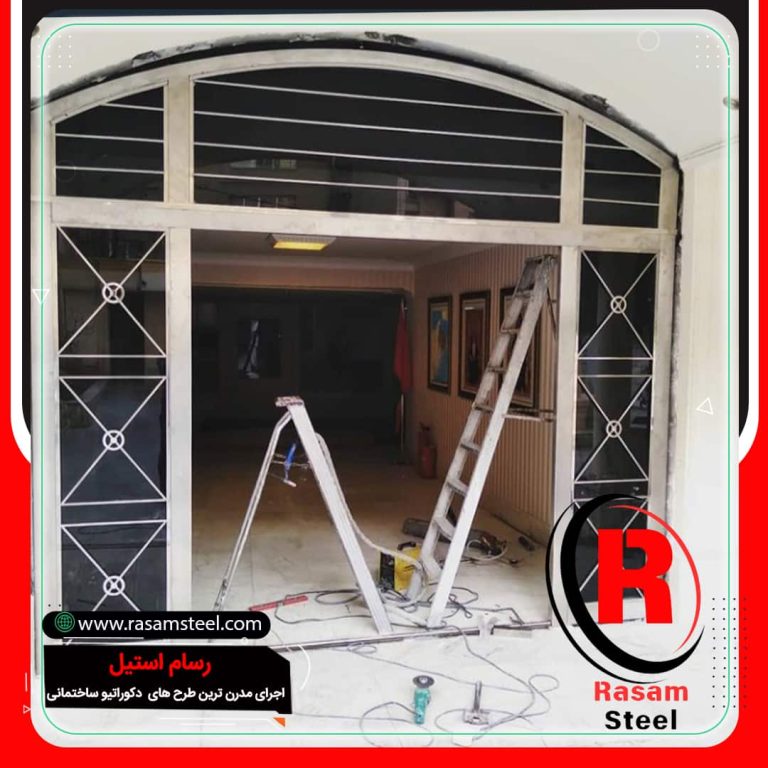 پروژه ساخت درب ورودی استیل و چوب لابی