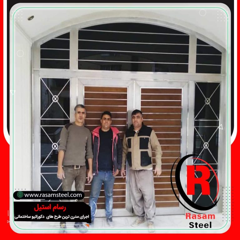 پروژه ساخت درب ورودی استیل و چوب لابی