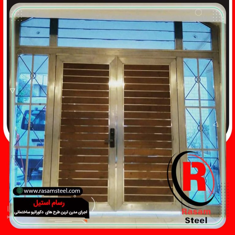 پروژه ساخت درب ورودی استیل و چوب لابی