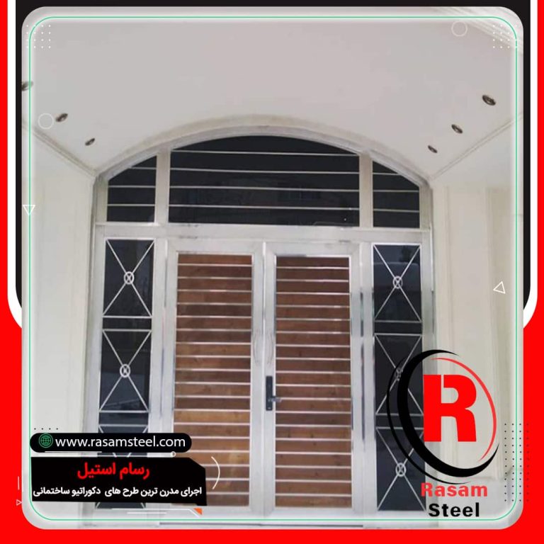 پروژه ساخت درب ورودی استیل و چوب لابی