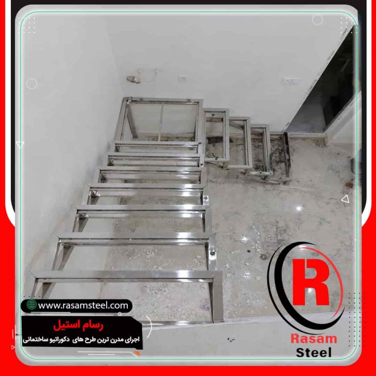 پروژه ساخت راه پله استیل شیشه ای