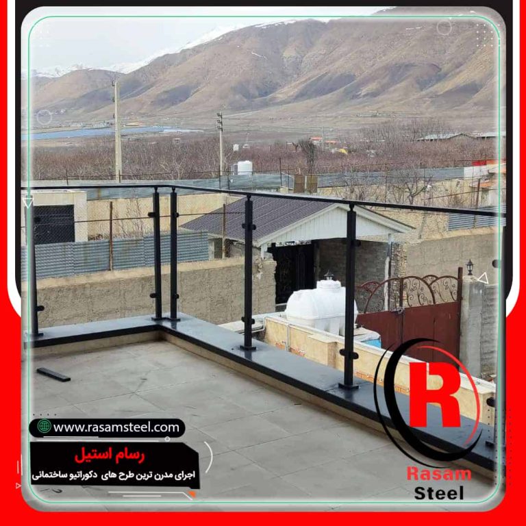 پروژه ساخت و اجرای نرده شیشه ای پایه بلند