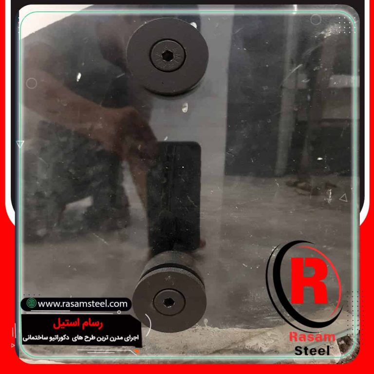 پروژه ساخت نرده شیشه ای فیکس پوینت مشکی