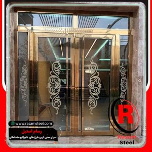 پروژه ساخت و اجرای درب استیل طلایی هتل