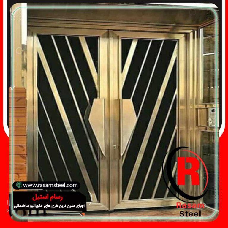 پروژه ساخت درب استیل ورودی مجتمع طلایی