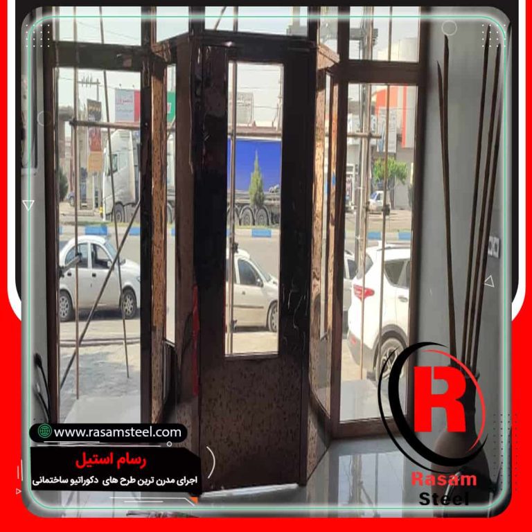 ساخت درب استیل برنزی مغازه