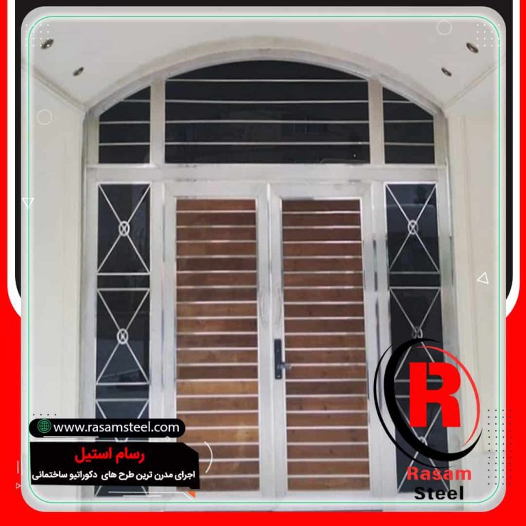 ساخت درب ورودی استیل و چوب