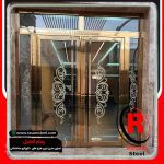 درب طلایی استیل ورودی هتل رستوران