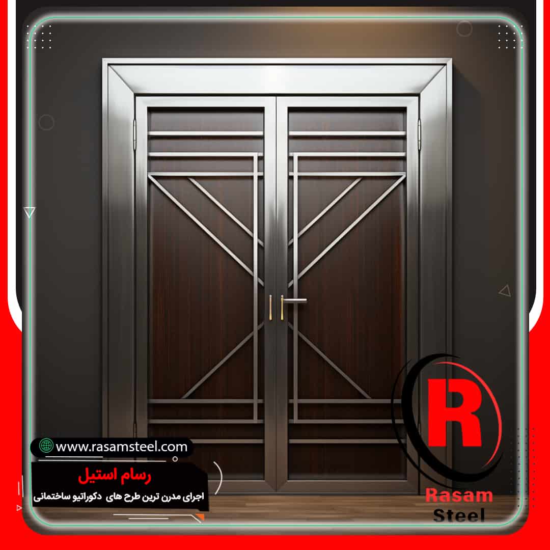 درب استیل و چوب