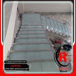 راه پله استیل شیشه ای مغازه قیمت