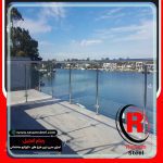 اجرای نرده استیل شیشه ای پایه بلند