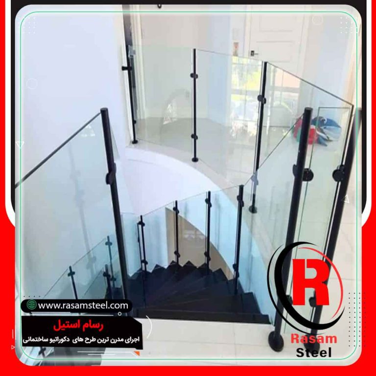 نرده شیشه ای میله استاتیک بلند