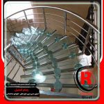 راه پله مفصلی استیل شیشه ای