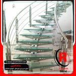 قیمت ساخت راه پله مفصلی استیل شیشه ای