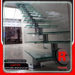 راه پله استیل شیشه ای دوبلکس مفصلی