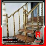 نرده استیل طلایی پیچی راه پله قیمت
