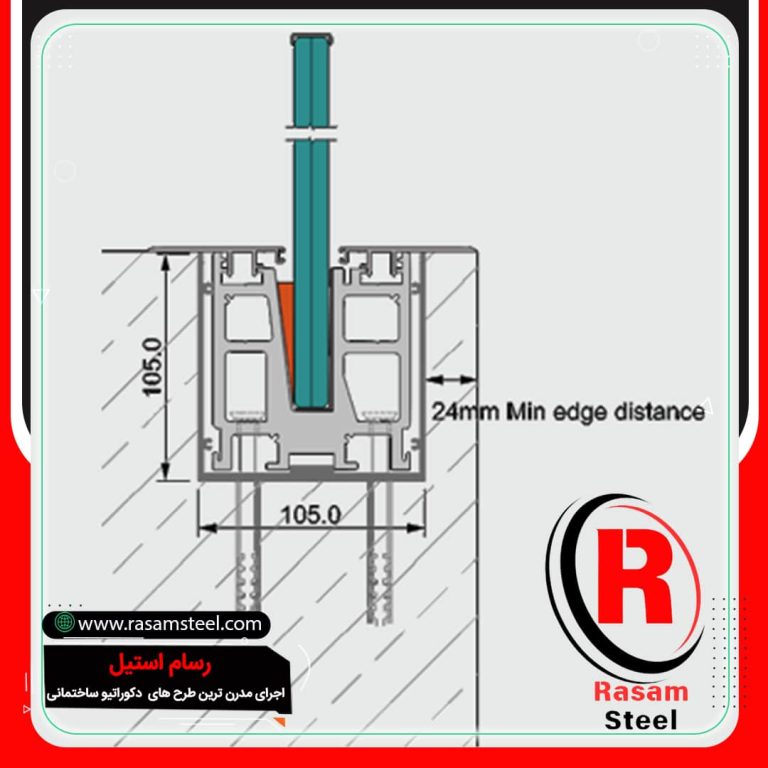 ساختار نرده شیشه ای دفنی توکار