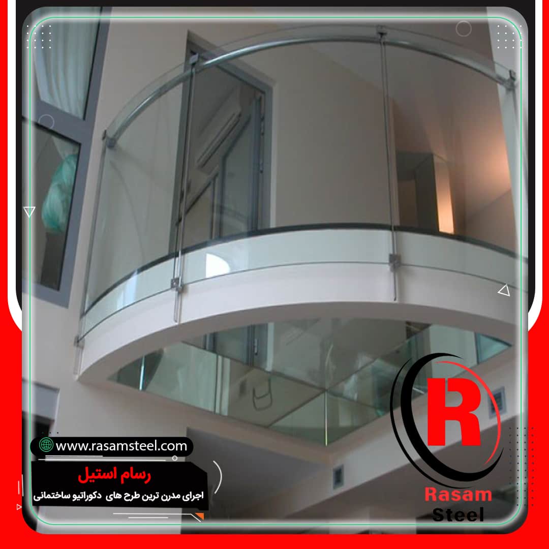 نرده شیشه ای گرد راه پله