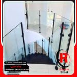 نرده استیل شیشه ای راه پله
