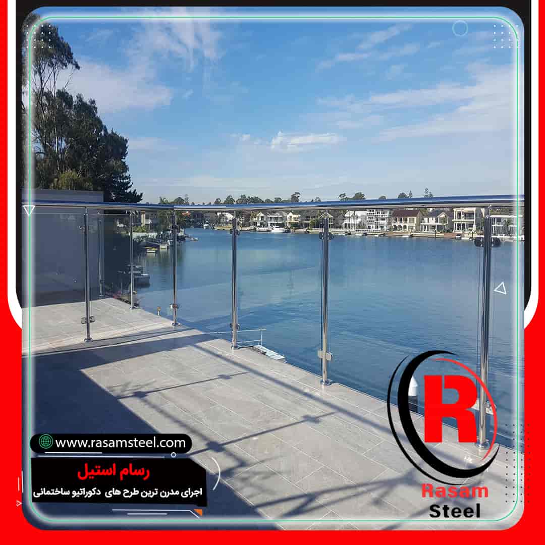 قیمت اجرای نرده استیل و شیشه تراس