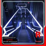 اجرای نرده شیشه ای نورانی راه پله