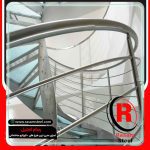 اجرای راه پله مارپیچ حول محور استیل شیشه ای