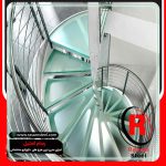 قیمت اجرای راه پله استیل شیشه ای مارپیچ