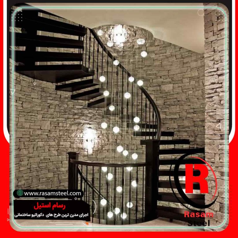 نصب راه پله گرد فلزی