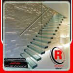 ساخت راه پله معلق شیشه ای دوبلکس