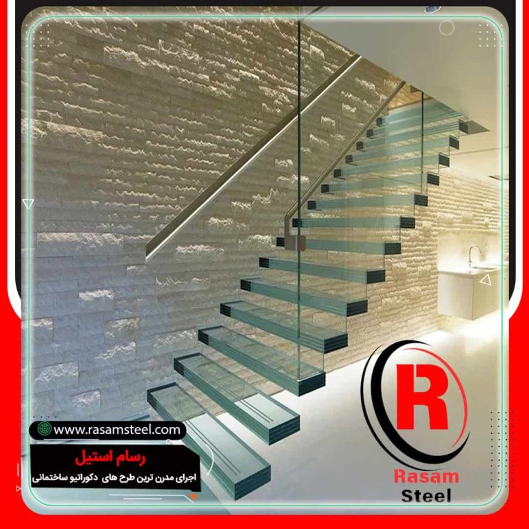 ساخت راه پله معلق شیشه ای دوبلکس