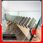 ساخت راه پله دوبلکس مستقیم نرده شیشه ای