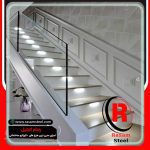 اجرای شیک ترین راه پله دوبلکس نرده شیشه ای