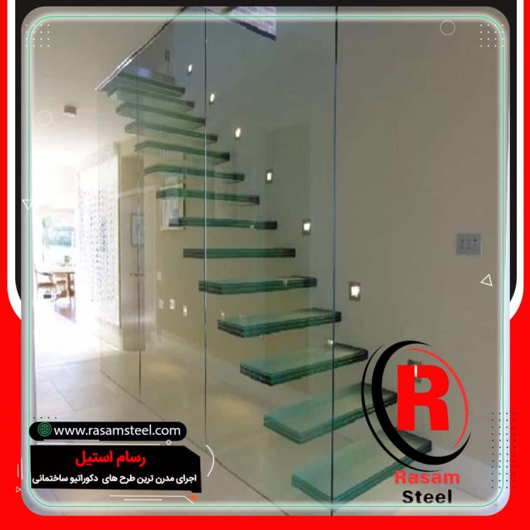 اجرای راه پله شیشه ای معلق تهران