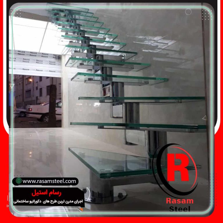 راه پله شیشه ای مفصلی