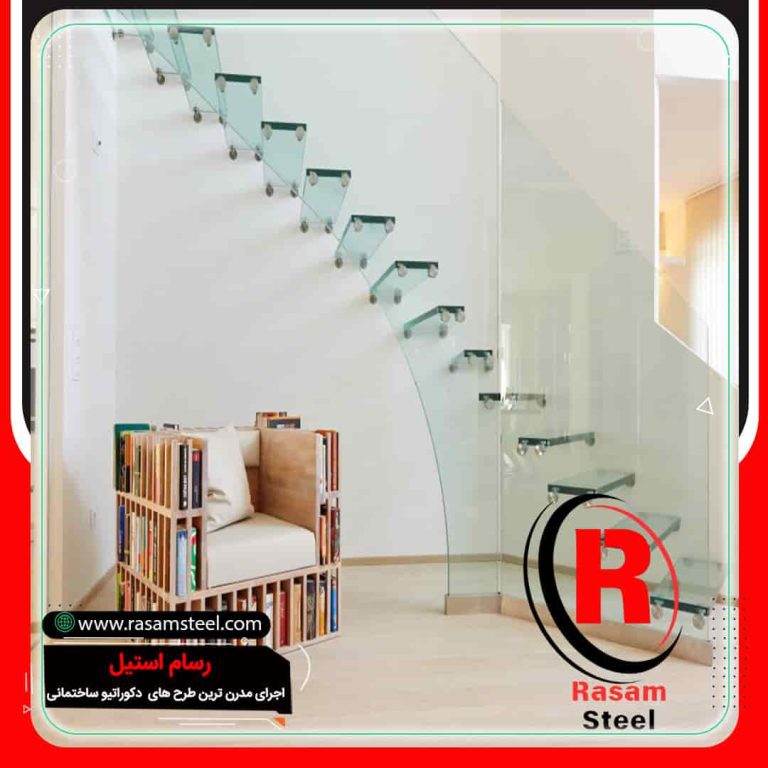 اجرای راه پله شیشه ای مدرن دوبلکس