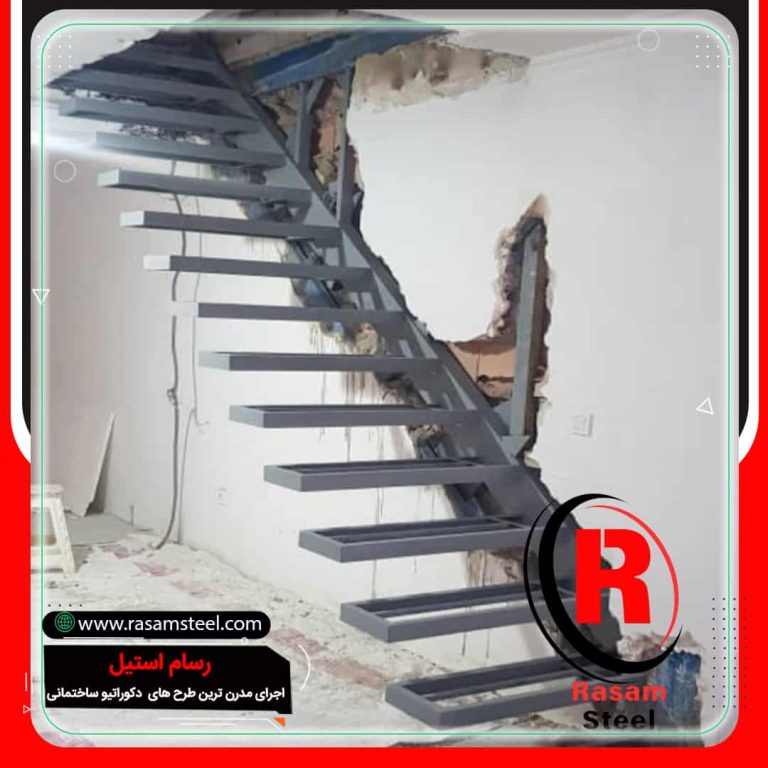 زیرسازی راه پله معلق شیشه ای