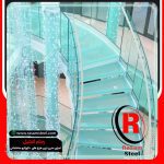 ساخت راه پله گرد شیشه ای