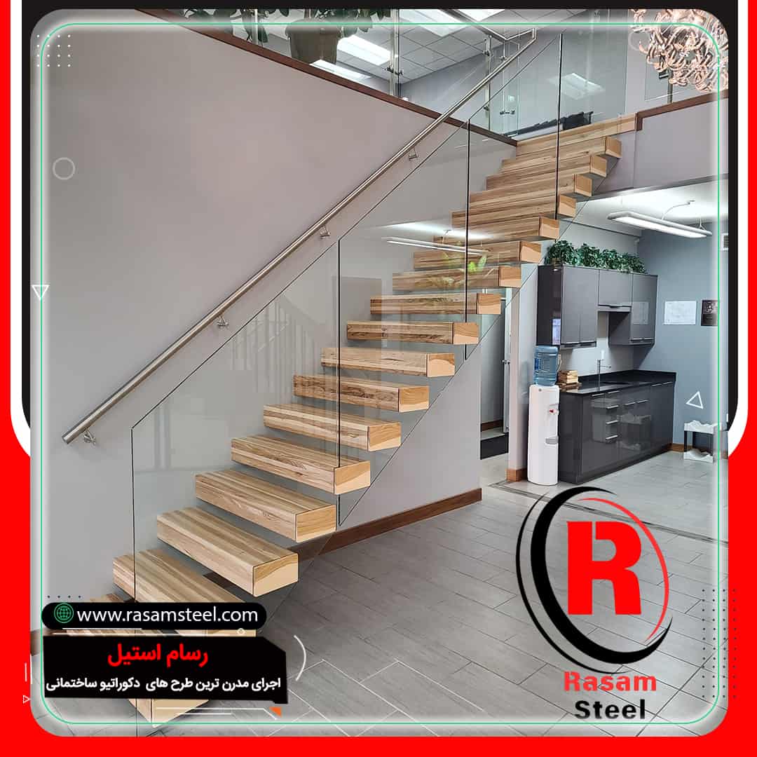 قیمت ساخت راه پله معلق چوبی کنار دیوار