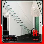 قیمت ساخت پله معلق شیشه ای متصل به دیواره ها