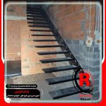 ساخت شاسی راه پله معلق کنار دیوار