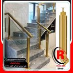 یراق آلات طلایی نرده شیشه ای اتصال شیشه به شیشه