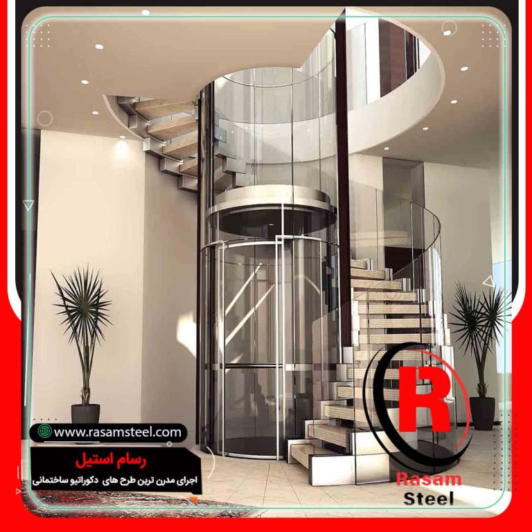 ساخت و اجرای آسانسور شیشه ای خانگی