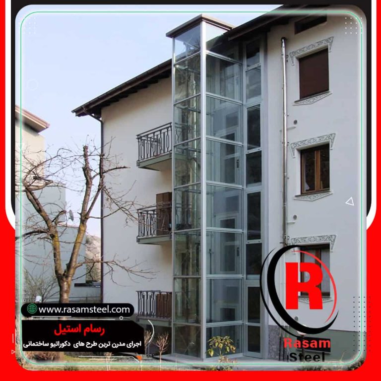 آسانسور شیشه ای بیرون ساختمان