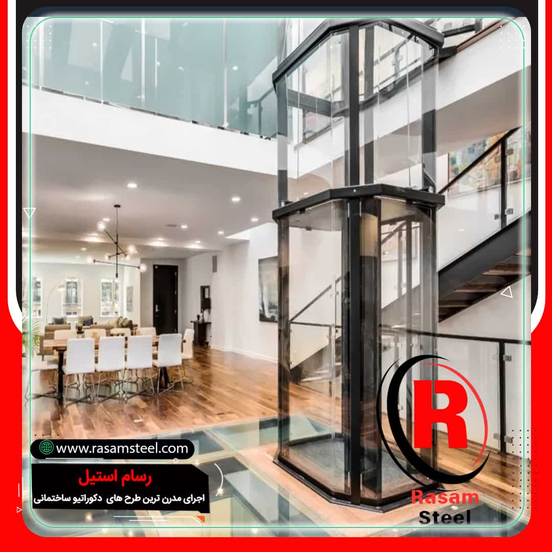 نمای شیشه ای آسانسو شیشه ای