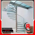 راه پله مارپیچ شیشه ای
