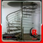 راه پله مارپیچ حول محور استیل