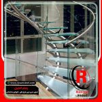 راه پله مارپیچ حول محور شیشه ای